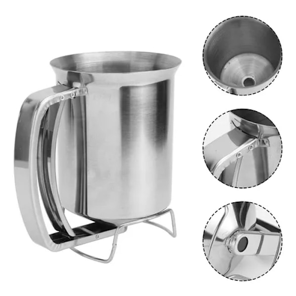Rostfri dispenser, portionskontrollerad Easyflow-pip, rostfri pannkaks- och muffinsbatteridispenser, perfekt för jämna frukosträtter