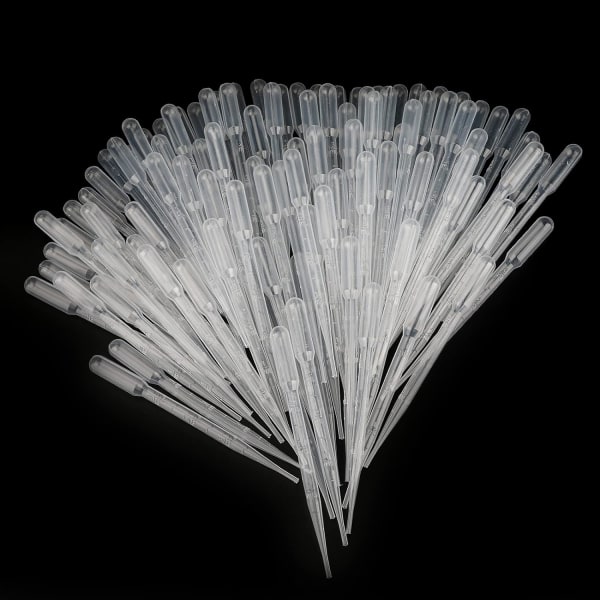 100 stycken pipetter, transparenta graderade pipetter, överföringspipetter för laboratorium, klassrum, experiment