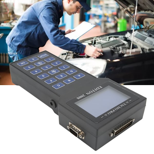 For Tacho Pro 2008 Kilometerjusterare Full Cable Dash Programmer LCD Display Bakgrundsbelyst Universal Verktyg