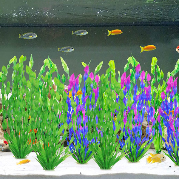 Akvarium konstgjorda vattenväxter, plast akvarium växt