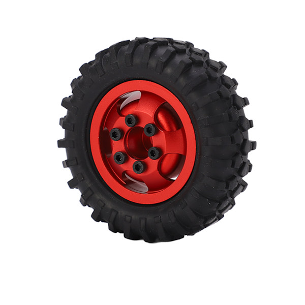 2 st/set 55 mm metallfälgar däck set för AXIAL SCX24 1/24 RC bilhjul fälg gummidäck röd