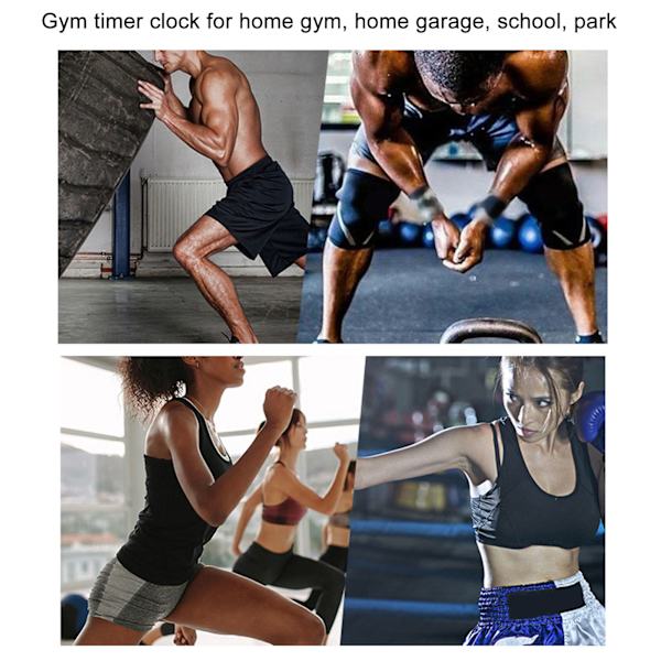 Fitness Timer Klocka Stor LED Digital Anti-Vertigo Display Träning Intervall Timer för Hem Garage Skola Blå och Röd