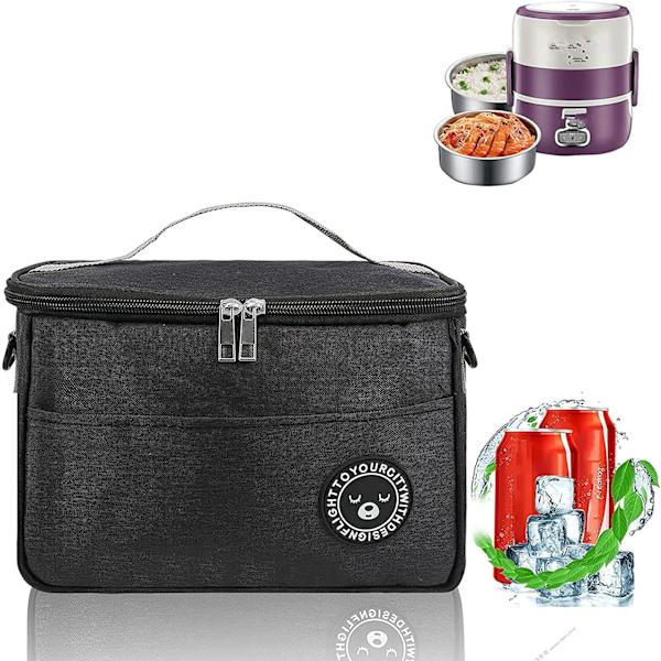 6 L kylväska, kylväska isolerad lunchväska vattentät hållbar och bärbar tote väska för arbete, skola, strand, picknick