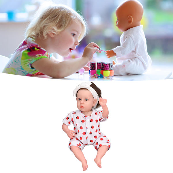 Återfödd babydocka 12 tum mjuk silikon verklighetstrogen nyfödd babydocka barn gåva för 3 år gammal (tygkroppsdocka)