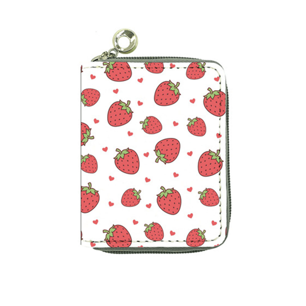 Söta kreditkortshållare för kvinnor jordgubbsmönster