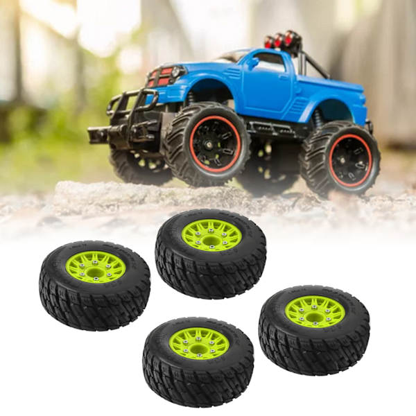 4 st 1/10 RC Short Course Truck Däck Plast Gummi 113mm Diameter RC Tillbehör för ARRMA Grön