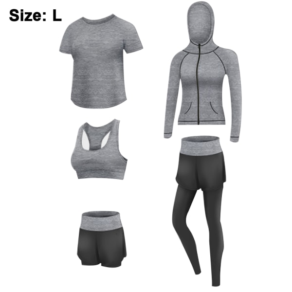 Sportkläder för kvinnor yoga kläder set 5-delade sportkläder jogging