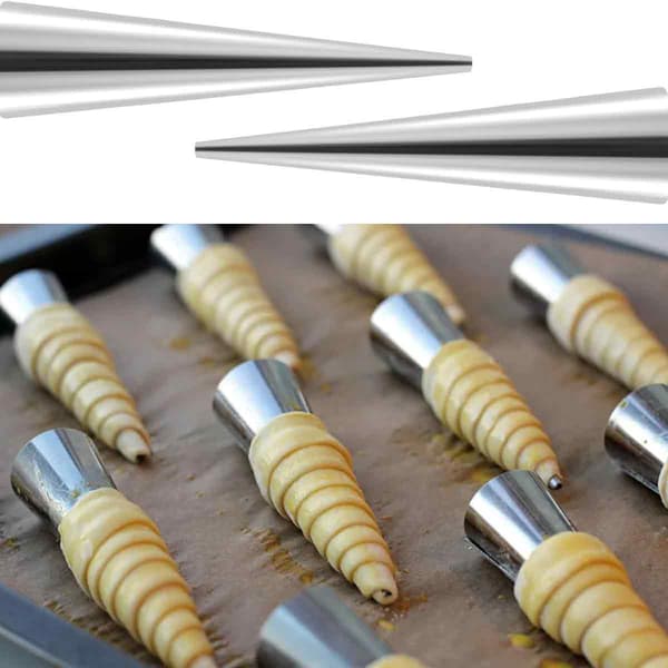 Kageform til flødehorn, metalforme til fløderuller og croissanter, fødevaregodkendt rustfrit stål, genanvendelige non-stick værktøjer til lady lock-form og
