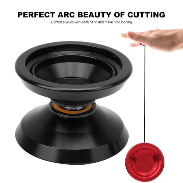 Alloy Yoyo Ball Competition Yoyo Toy med 3 st ersättnings Yoyo Strings Glove SetBlack