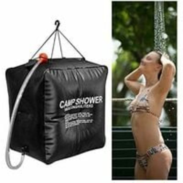 Solsduschpåse 40 liter camping, temperatur 45 °C vandring, klättring