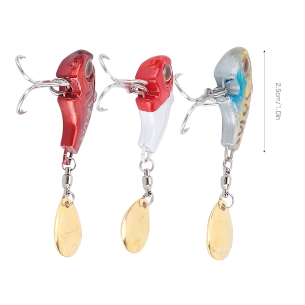 Metall Mini VIB med sked Trout Fiske Lure 9g Sjunkande Beten Roterande Svans Fiskeutrustning