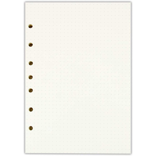 A5 6-ring pärm/planerpåfyllnadspapper för Filofax, 6 hål, 45 ark/90 sidor, prickrutnät