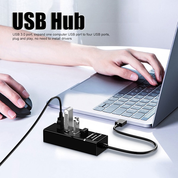 SuperSpeed USB-hubb för sömlös anslutning, portabel adapter med snabb respons, stabil multi-port hubb för säker och pålitlig dataöverföring, bred