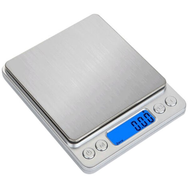 Digital Gram Våg 500g 0.01g Mat Våg Hög Precision Kök Våg Multifunktionell Rostfritt Stål Fick Våg med Bakgrundsbelyst LCD-skärm Tare PCS