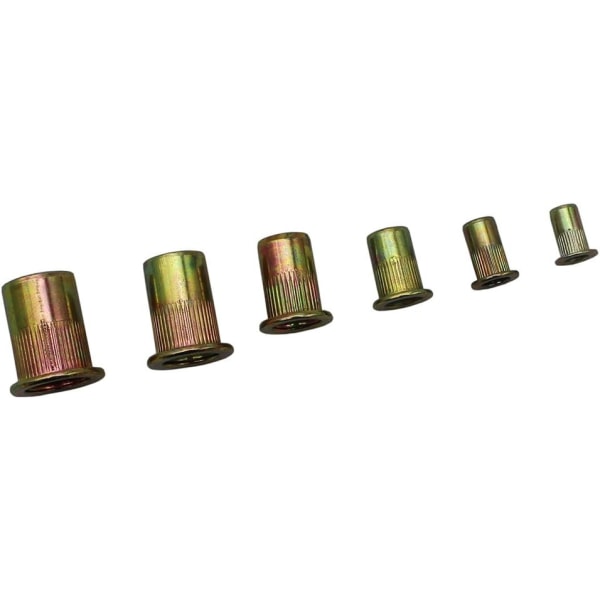 Förzinkade kolstålnitar, M4, M5, M6, M8, M10, M12, 210-pack