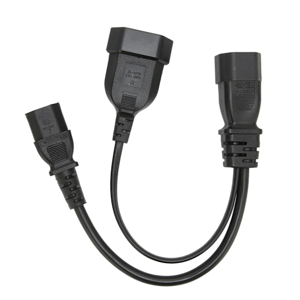 Strömkabel Y-splitter för universell kompatibilitet, konverterar standard IEC320 C14 till C13 och EU-chassi, klassad upp till 10A 250V, Y-splitter strömkontakt