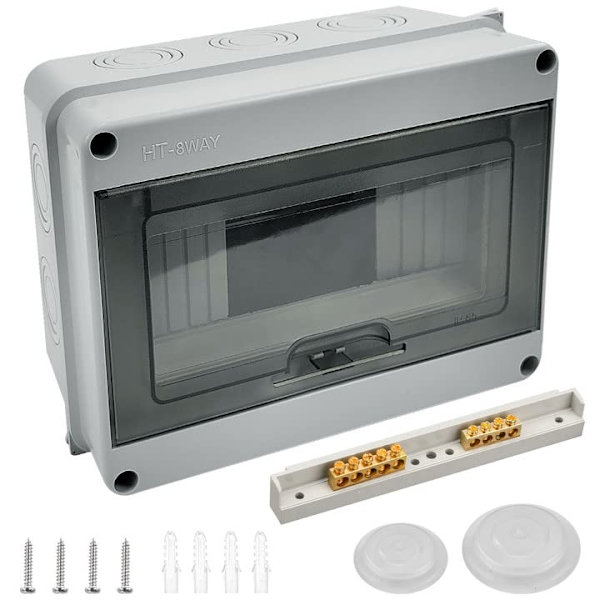 IP65 Utomhus Vattentät Elbox, 8 Moduler, ABS Plast Yta, Utomhus El Vattentät Kapsling Box, Kontrollskåp, Kopplingsdosa