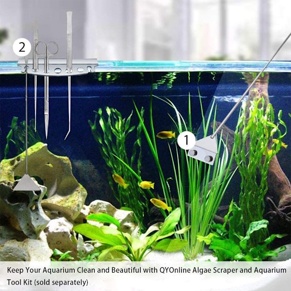 Akvarium Glasskrapa, Rengöringsrakblad i Rostfritt Stål med Verktygslös Installation för Problemfritt Underhåll