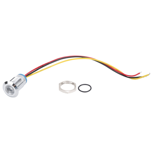 4 Set Förtrådade Runda LED-lampor Vattentäta 2-färgsljus Gemensam Anod 12mm 3-6V (Röd och Gul)