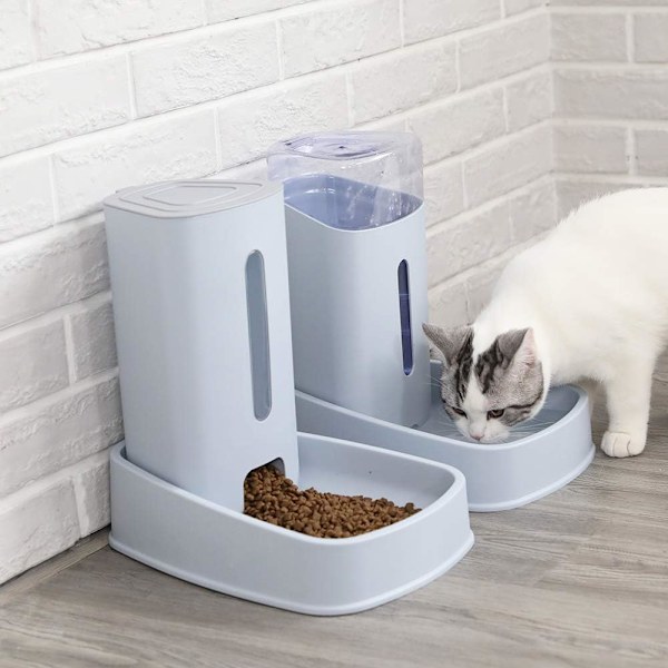 Matningskompis, Torkmedelspåse Gravitationsmatare för Katter Lätt att Rengöra för Hund/Katt, Smart APP-Kontroll Batteribackup för Djurägare (Livsmedelsgodkänd Plast)