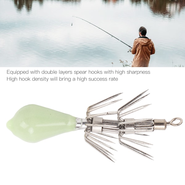 Luminous Octopus Jig Hooks - Glow in the Dark Fiske Krokar - Fiske Bete Tackle för Saltvatten 11g