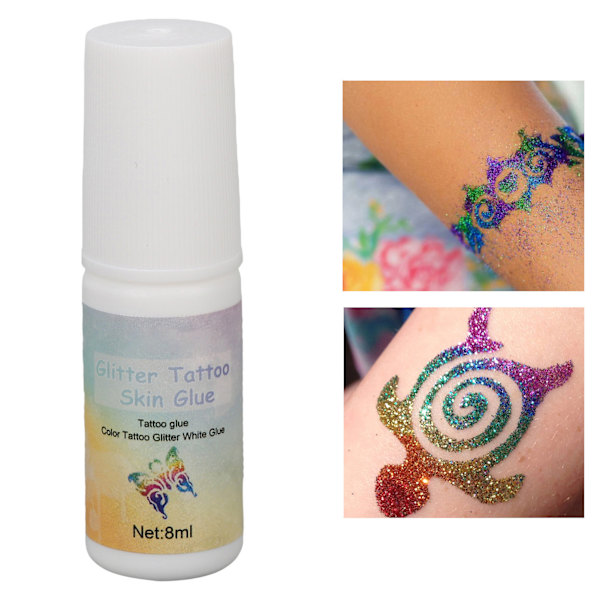Glittertatueringar Temporära Tatueringar Klister, Professionellt Kroppslim För Sminkjuveler, Långvarig Vattentät Formula För Halloween Karnevaler Fester
