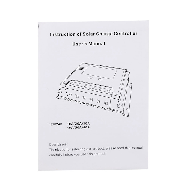 Off-grid solcellsladdningsregulator 12V/24V med digital display (40A)