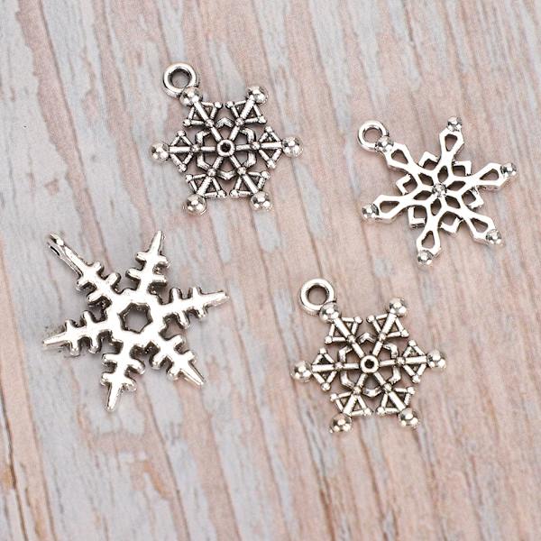 70 st DIY-berlocker tillbehör snöflinge mönster handgjord armband smyckesmaterial