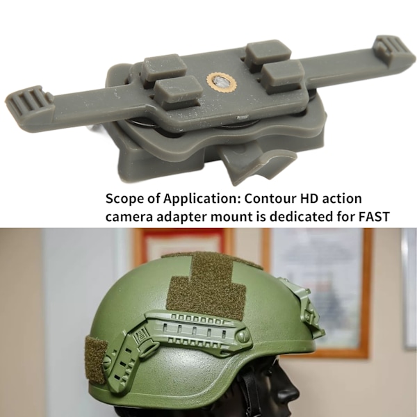 Contour HD Action Camera Adapter Mount Kamera Snabbfäste Rail Adapter Mount Snabbfäste Hjälm Guide Bracket Mount Grå