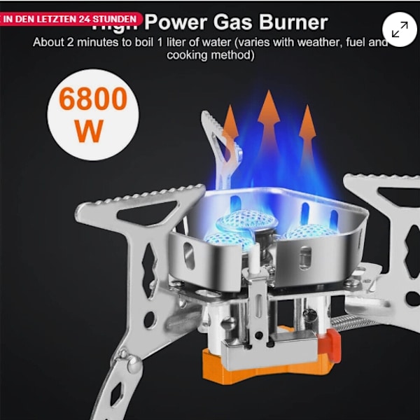 Mini Campingspis 6800W Vindtät Utomhus Camping Gaskök Fällbar Spis DHL