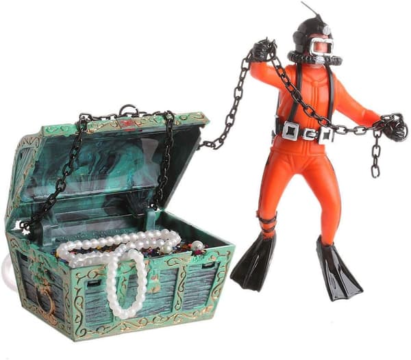 Orange skattejæger akvariepynt actionfigur