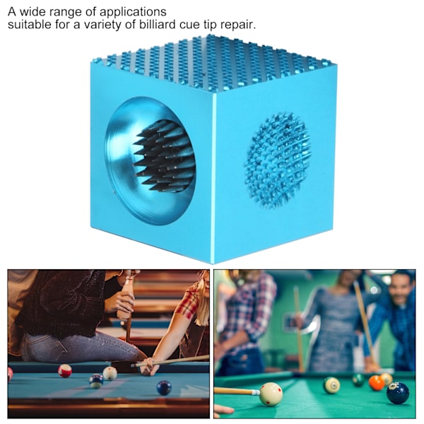 Flersidig biljardpool cue-spetsslipningsslip, bärbar snooker-reparationsverktyg, tillbehör, blå