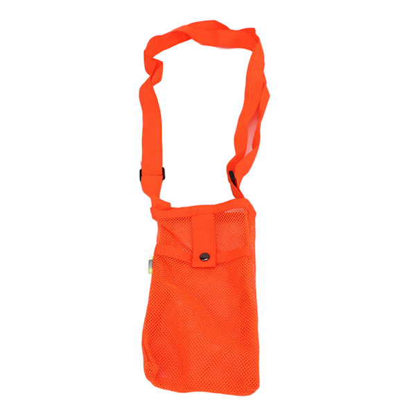 Vattenflaskhållare Bärbar Mesh Vattenflaskväska med Justerbar Axelrem för Utomhus Fitness Träning Fluorescerande Orange