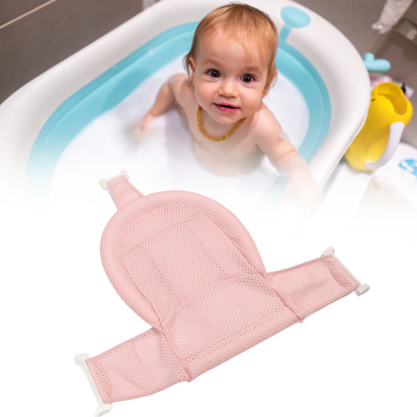 Baby badkar stöd nät säte stöd dusch nätmatta tjock mjuk bad stöd nät för spädbarn nyfödd rosa