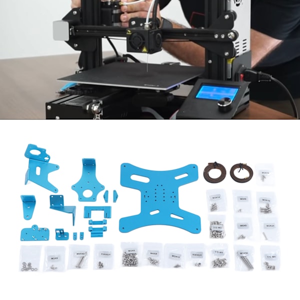 36-dels Set 3D-skrivarplatta Aluminiumplatta Aluminiumlegeringsplatta Skruvar Axlar Bälte 3D-skrivaruppgraderingskit för Ender 3 Pro
