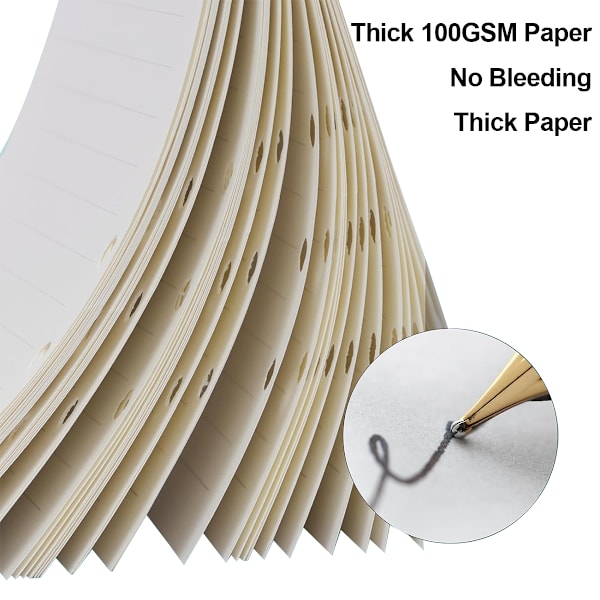 A5-påfyllningspapper, 2 förpackningar linjerat papper + blankt papper, 6 hål pärm insatser papper planerbar påfyllningsbara papper