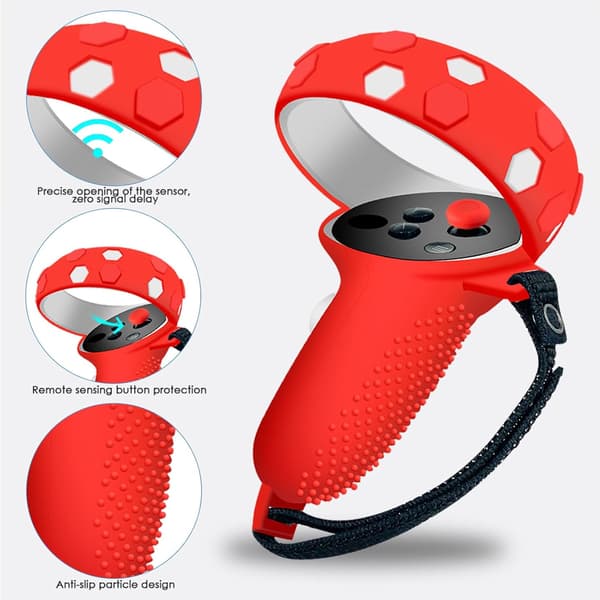 VR Headset Tilbehørssæt – Controller Grip Cover, Front Face Protector, Silikone Face Pad med Linsecover og Thumb Cap