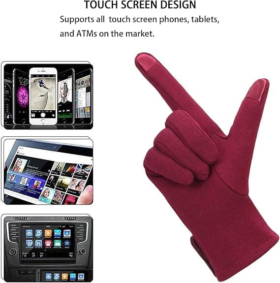 Dame Touch Screen Handsker Dame Bløde Uldforede Tykke Varme Vi