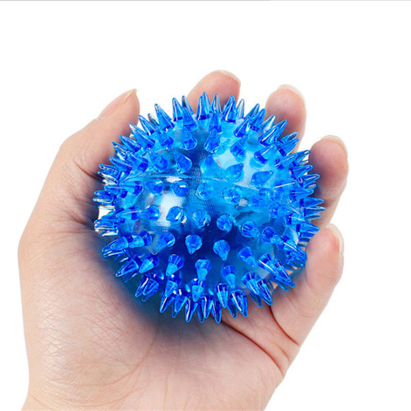 PVC LED-boll för husdjur, hundvalp, blinkande leksak, studsande spikboll