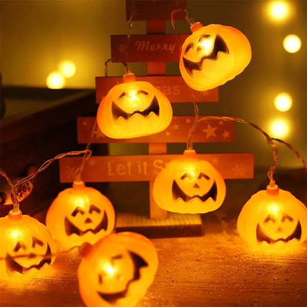 Pumpa Halloween lampor, batteridriven Halloween sträng