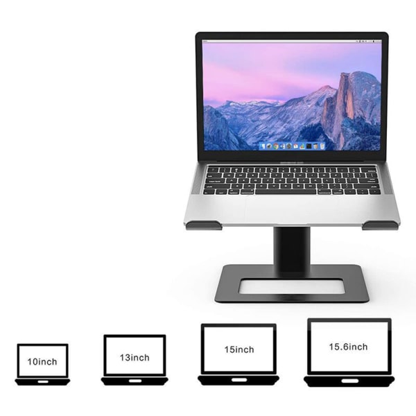 Laptopstativ, höjdjusterbart laptopstativ, ventilerat aluminium notebookstativ för skrivbord