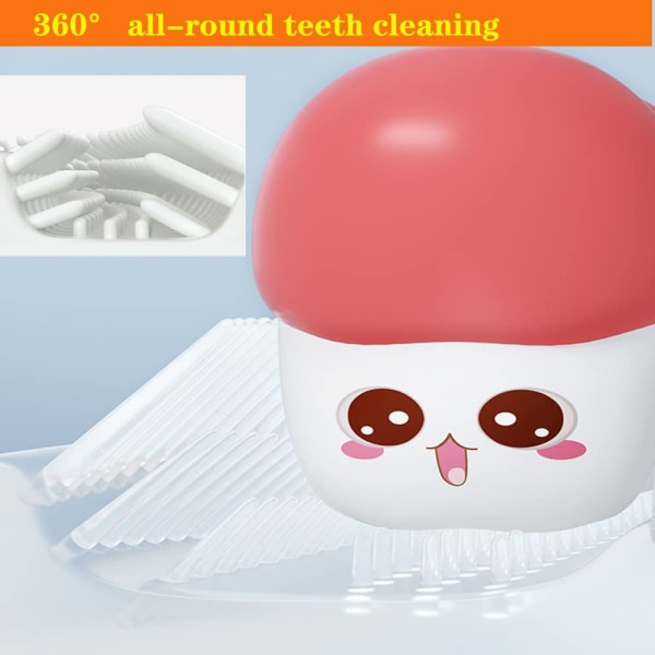 U-formad tandborste, mjuk silikonborsthuvud av livsmedelskvalitet, 360°
