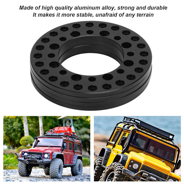 4 st 1,9 tum hjul yttre pärllåsring aluminiumlegering återanvändbar RC-tillbehör för Traxxas 1/10 RC-bil svart
