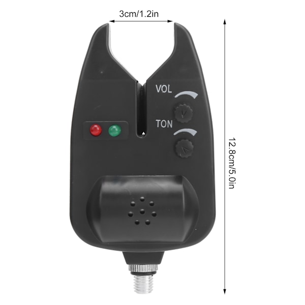 Fiskebete Alarm LED-indikator Ljudlig Visuell Larm Justerbar Volym för EU-stil Spöhållare