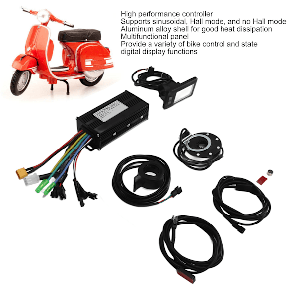 Sats för cykelkonvertering 26A 3-lägesregulator EN05-panel 8 magneter Pedalassisteringssensor 130X tumgasreglage Avstängningssensor för 500W 750W motor