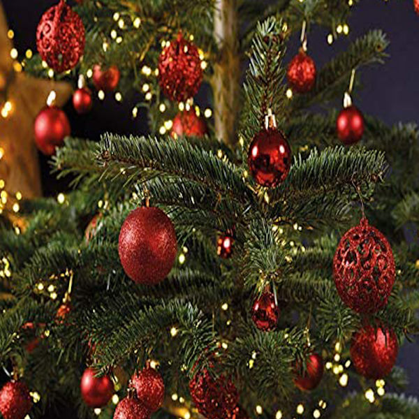Julgranskulor set i 14 julfärger - 100 plastjulgranskulor - Julgransdekorationer.