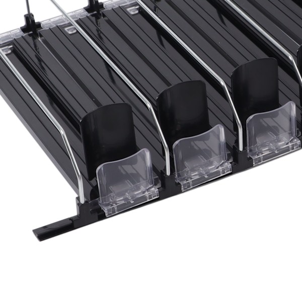 Automatisk dryckesdrivare Glid Bredd Justerbar Enkel Manövrering Arbetsbesparande Svart Självtryckande Burksamlare för Kylskåp 31cm / 12.2in