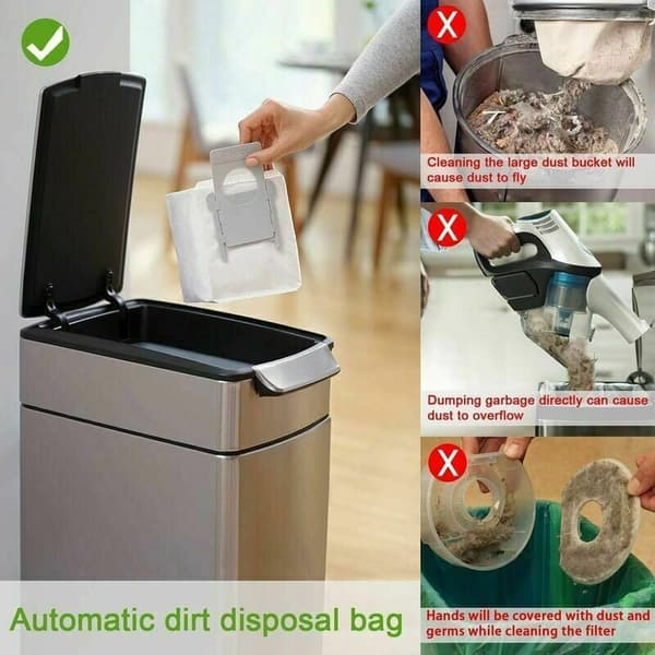 Holdbare erstatningsstøvsugerposer, Clean Base Automatic til iRobot Roomba i7, i7+, S9+, E5, e6, E7, S9 (9150), S9+, S9 Plus (9550), Moderat kapacitet