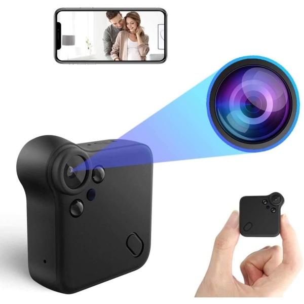 Mini spionkamera WiFi Nanny dold kamera Full HD 1080P trådlös bilövervakningskamera med nattsyn och rörelsedetektering spionkamera mikrokamera