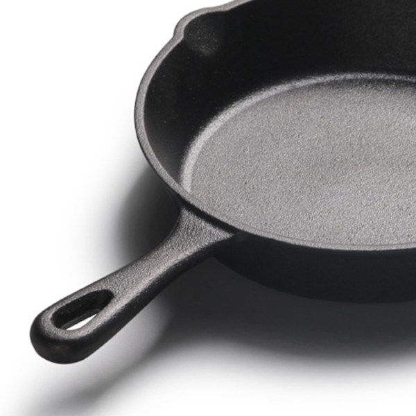 Stekpanna 20 cm Gjutjärn Platt Botten Jämn Värmeledning Rund Non-stick Stekpanna för Matlagning